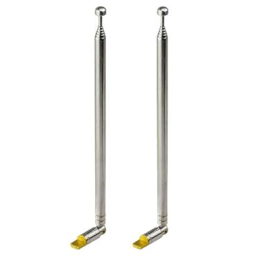 Imagem de SZSAUTO Antena AM FM Antena telescópica de 6 seções (pacote com 2) antenas de substituição de rádio portátil para rádio portátil interno receptor estéreo AV áudio vídeo home theater receptor