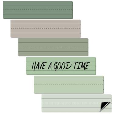 Imagem de FYSUIMU 12 peças de tiras magnéticas coloridas de 30,5 x 7,6 cm, verde sálvia, apagável a seco, borda magnética para volta às aulas, quadro branco para professores, ferramentas