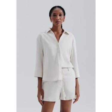 Imagem de Camisa Feminina Manga 7/8 Com Linho Hering-Feminino