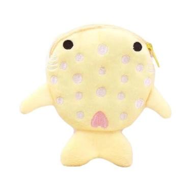 Imagem de Carteira De Pelúcia Infantil Em Formato De Tubarão-Baleia, Bolsa Kawai