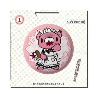 Imagem de Broche Redondo De Urso Rosa Kawaii Em Estilo Anime Para Roupas E Acess