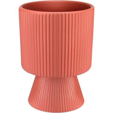 Imagem de Cachepô Vaso Decorativo Enfeite Casa Redondo Home&co Cerâmica 16x12x12cm Terracota