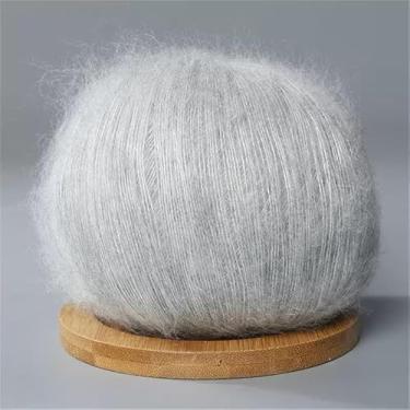 Imagem de 1 fio fino adequado para suéteres de tricô à mão, feito de lã macia, ideal para crochê e tricô, xales ou cachecóis, cinza