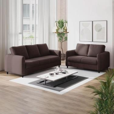 Imagem de Conjunto Sofá 2 e 3 Lugares em Veludo Orquídea CabeCasa MadeiraMadeira