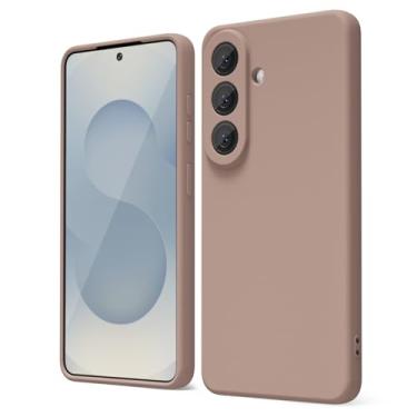 Imagem de oakxco Capa de silicone para Samsung Galaxy S26 Plus, capa protetora de gel de borracha macia fina e fina para mulheres, capa feminina estética lisa fosca com capa para câmera, marrom outono