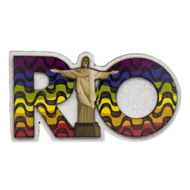 Imagem de Imã Geladeira Lembrança Rio De Janeiro Cristo Decoração Mdf Souvenir -