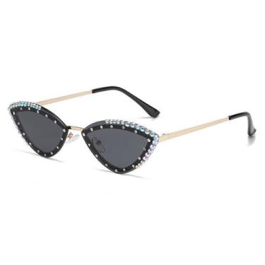 Imagem de Óculos de strass sem moldura Cat Eye Party Eye 64 mm - Taiyuanketanmao