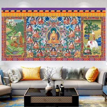 Imagem de Tapeçaria, budismo tibetano, parede Thangka, 150x75cm, microtecido - y
