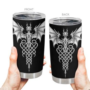 Imagem de Caneca de viagem Oasisdream Tumbler 600ml de aço inoxidável com tampa