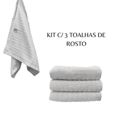 Imagem de Kit Toalha De Rosto Briza 100% Algodão - Branca