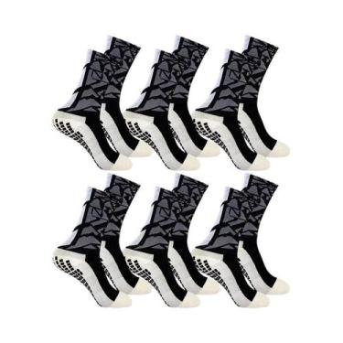 Imagem de Meias Unissex De Terry Com Grip No Tornozelo, 6 Pares Para Futebol, Ru