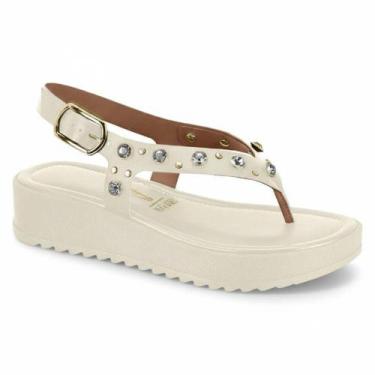 Imagem de Sandália Vizzano Flatform Fivela Pedraria Confortável Original -, Off 
