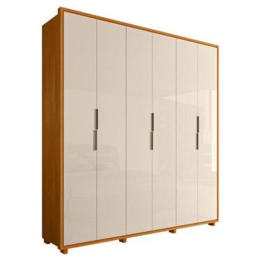 Imagem de Guarda Roupa Casal Matisse 6 Portas MDF 210 cm Madetec, Cinamomo Off W