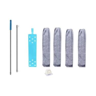 Imagem de Vassoura Telescópica De Cabo Longo Com Pano De Microfibra Para Limpeza