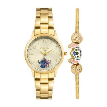 Imagem de Relógio Condor Feminino Ref: Co2035nxj/k4x Dourado Stitch + Semijoia