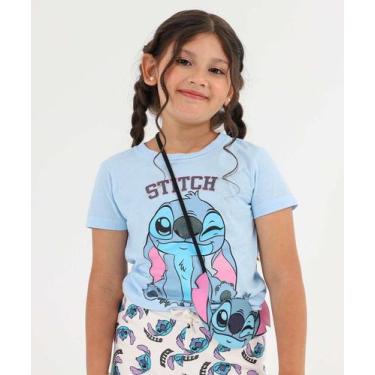 Imagem de Blusa Infantil Stitch Bolsinha Tam 4 a 10 Azul-50016 - Sanrio, Azul, 4