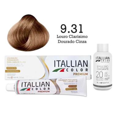 Imagem de Coloração 9.31 Louro Claríssimo Dourado Cinza + Oxi 20 Vol  Itallian C