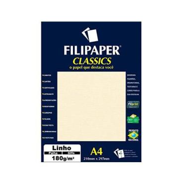 Imagem de Papel Linho A4 Filipaper Classics 180g 50 Folhas Palha - FILIPERSON