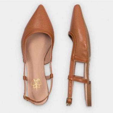 Imagem de Mule Feminino Sapato Bico Fino Sandália Rasteira Aberto Atrás Slingbac