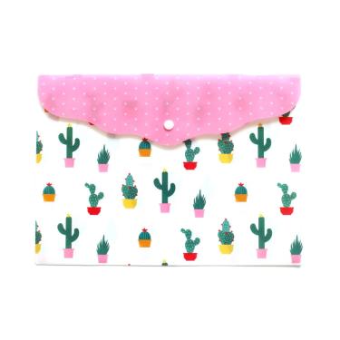 Imagem de Pasta Envelope Malote A4 Le Decorada Fruits & Cactos com Fecho Botão Cores Diversas