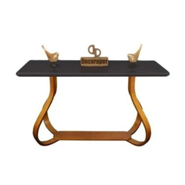 Imagem de Aparador Cebola Com Tampo Em Laca Vidro 120cm Preto - DECORAPER