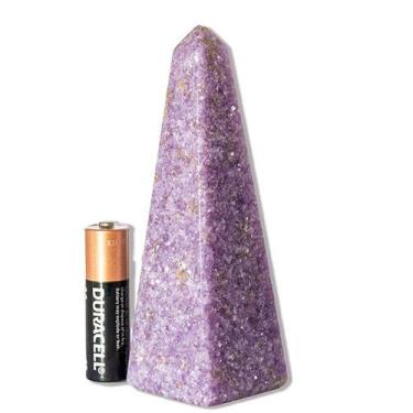Imagem de Obelisco Lepidolita Mica Natural 18 a 20 cm 400 a 600 g - Tipo B - Cri
