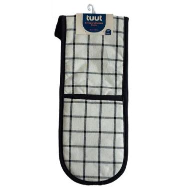 Imagem de Luva para Cozinha  TEC Xadrex Preto e Branco 18X90CM  - UDS