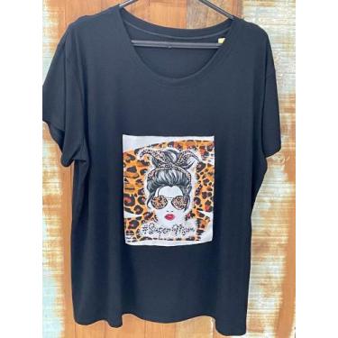 Imagem de T shirt preta (varias estampas) G - luz lua