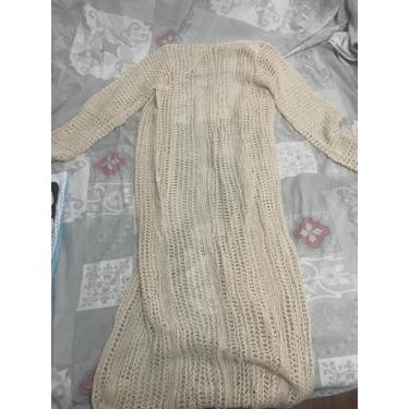 Imagem de Saída Praia Vestido  Manga Longa Trabalhada Moda Blogueira - Balbino, 