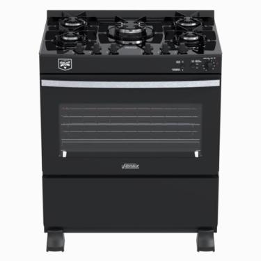 Imagem de Fogao 5 Bocas Venax Gaudi Vetro Vitreo Preto Fosco Gas Glp, Preto, 110