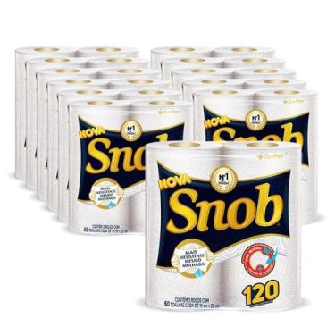 Imagem de Papel Toalha Cozinha Snob Picotado Pacote  Fardo C/24 Rolos