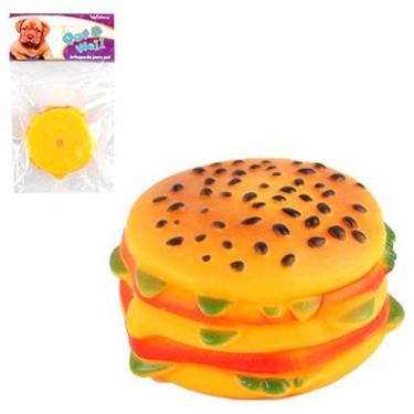 Imagem de Brinquedo para cachorro hamburguer pequeno com som 8cm de ø - Wellmix