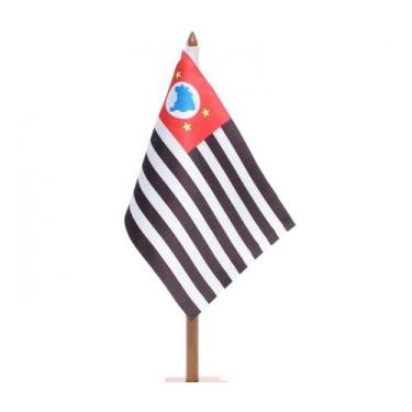 Imagem de Bandeira de Mesa Estado de São Paulo 14x21 cm com Pedestal - no-brand