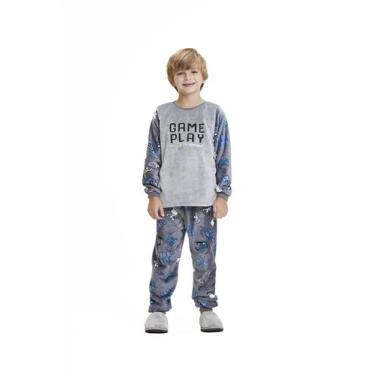 Imagem de Pijama Infantil Inverno Quentinho Menino Fleece Gamer Moletinho Flanel