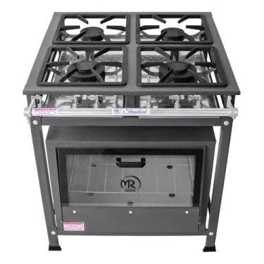 Imagem de Fogão a Gás Industrial Conjugado Standard 4 Bocas Baixa Pressão 30x30 
