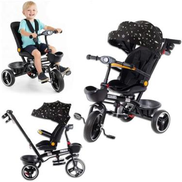 Imagem de Triciclo Infantil com Empurrador 2 em 1 Twist Luxo Carrinho de Passeio
