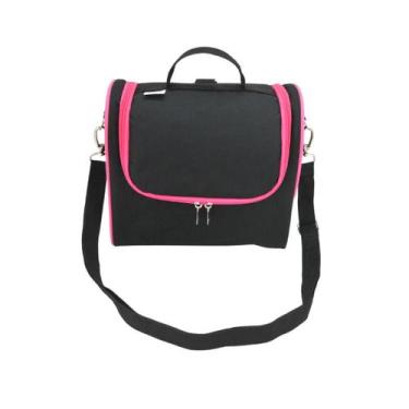 Imagem de Lancheira Térmica Nylon Poliéster bubag, Preta com rosa
