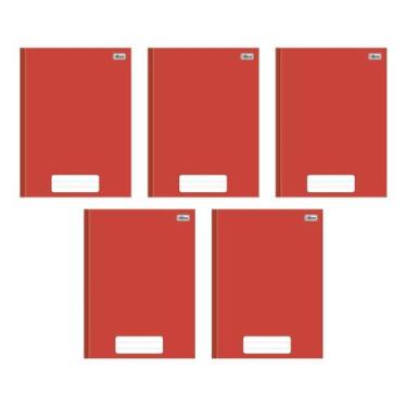 Imagem de Kit com 5 Cadernos Universitário Brochura Tilibra Vermelho com 80 Folh