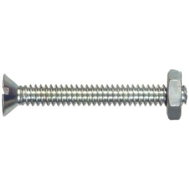 Imagem de The Hillman Group The Hillman Group 1804 3/8-16 x 2,5 cm. Parafusos de fogão com fenda de cabeça plana com porca pacote com 10