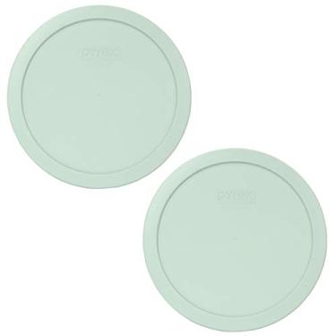 Imagem de Pyrex 7402-PC tampas redondas de plástico para armazenamento de alimentos Muddy Aqua – 2 unidades