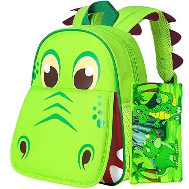 Imagem de Mochila de dinossauro para meninos, mochila infantil de 12" para crianças pré-escolares
