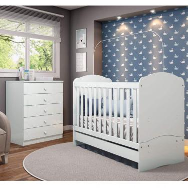 Imagem de Quarto de Bebê Completo com Berço Mini Cama e Cômoda Faz de Conta Espresso