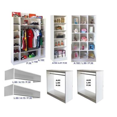 Imagem de Closet Modulado com Armários Araras e Balcão Arara