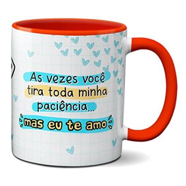 Imagem de Caneca Flork Namorados Tira Paciência Mas Eu Te Amo (Vermelha)
