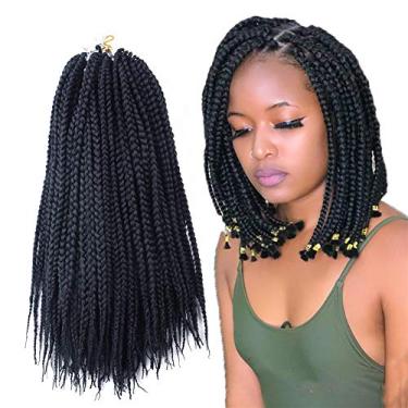 Imagem de Mayloss 6 Pacotes/lote (14/18/24/30) polegada 1 cm 20 Fios/pacote 3X Caixa Fina Trança Crochet Extensionin de Cabelo Diâmetro 3X Trança Sintética Extensões de Cabelo Crochet Tranças Cor de Cabelo (14 polegad, 1)