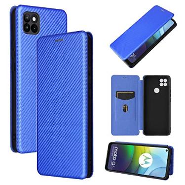 Imagem de YUNCHAO Caixa de telefone Para Motorola Moto G9 Power Carbon Fiber Texture Magnetic Horizontal Flip TPU + PC + Capa de Couro PU com Slot para Cartão capa para celular