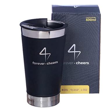 Imagem de COPO VIAGEM OPENER 500ML FOREVER CHEERS PRETO TÉRMICO