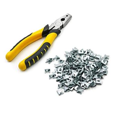 Imagem de MACGOAL 300 peças de clipes de gaiola de arame e alicates de pássaro coelho clipes de gaiola de arame de galinha com alicate de cerca