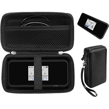 Imagem de SIMBROS Capa original para Inseego MiFi M2100, M2000 Hotspot, Verizon Wireless Jetpack 8800L 4G LTE, bolso para acessórios de malha, alça de pulso removível
