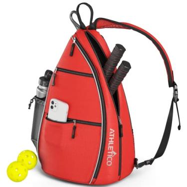 Imagem de Athletico Bolsa tiracolo - Mochila transversal para pickleball, tênis, racketball e viagem para homens e mulheres (vermelha)